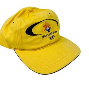 NEW! DEADSTOCK Salt Lake 2002 Olympics Adjustable Canvas Hat Cap Yellow
